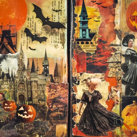 Πίνακας σε Καμβά VINTAGE AUTUMN HALLOWEEN COLLAGE 2 -  Sticky 5