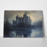 Πίνακας σε Καμβά VINTAGE AUTUMN HALLOWEEN DARK CASTLE 2