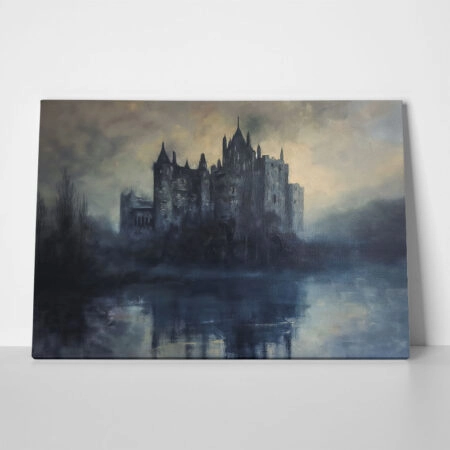 Πίνακας σε Καμβά VINTAGE AUTUMN HALLOWEEN DARK CASTLE 2 - 