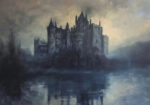 Πίνακας σε Καμβά VINTAGE AUTUMN HALLOWEEN DARK CASTLE 2