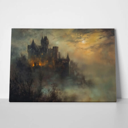 Πίνακας σε Καμβά VINTAGE AUTUMN HALLOWEEN DARK CASTLE 3 - 