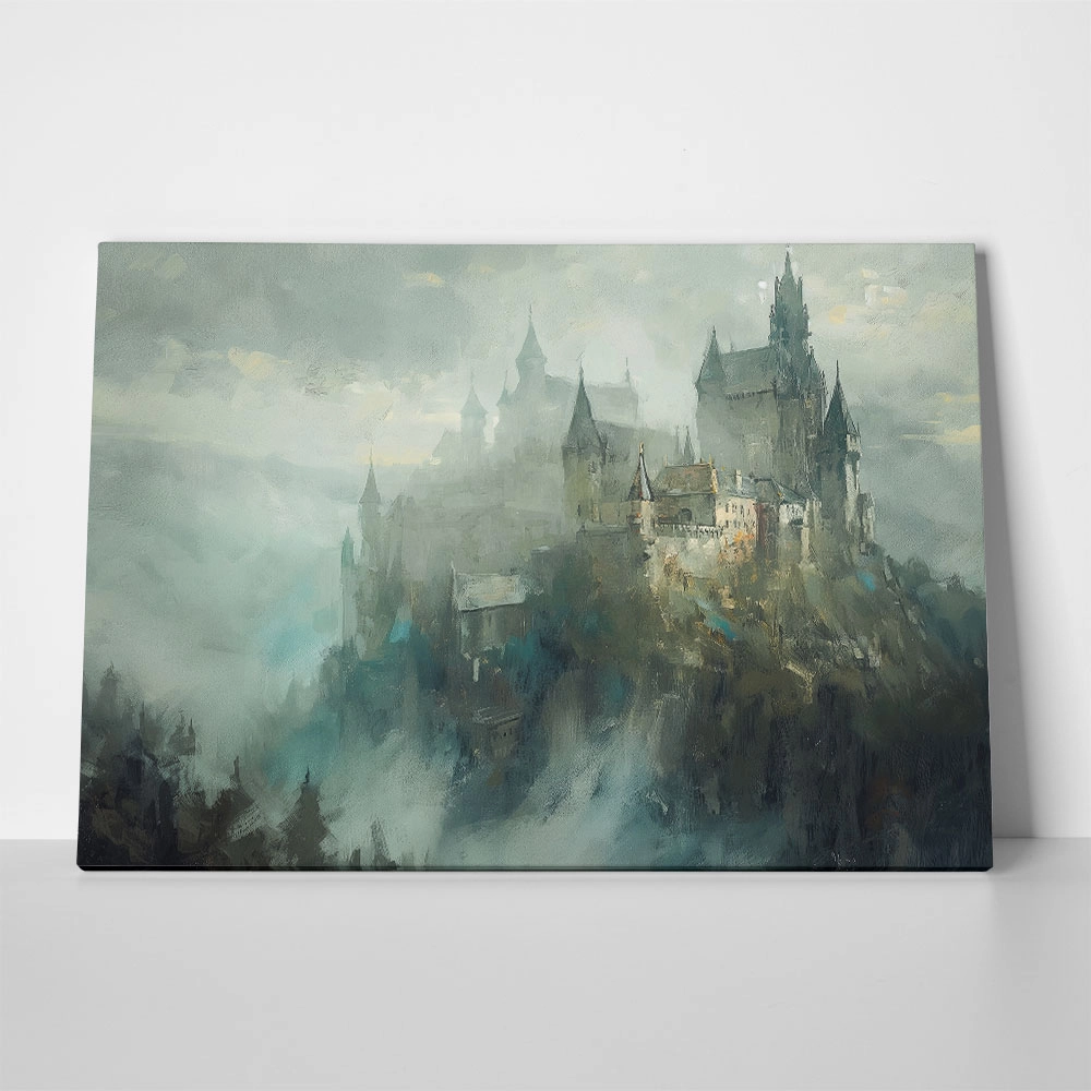 Πίνακας σε Καμβά VINTAGE AUTUMN HALLOWEEN DARK CASTLE 4