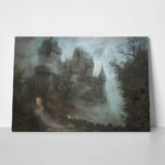 Πίνακας σε Καμβά VINTAGE AUTUMN HALLOWEEN DARK CASTLE 5