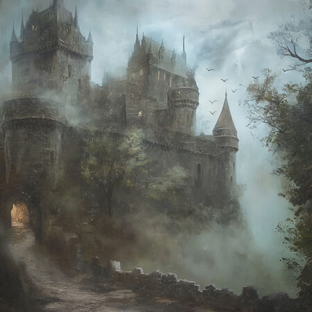Πίνακας σε Καμβά VINTAGE AUTUMN HALLOWEEN DARK CASTLE 5 -  Sticky 5