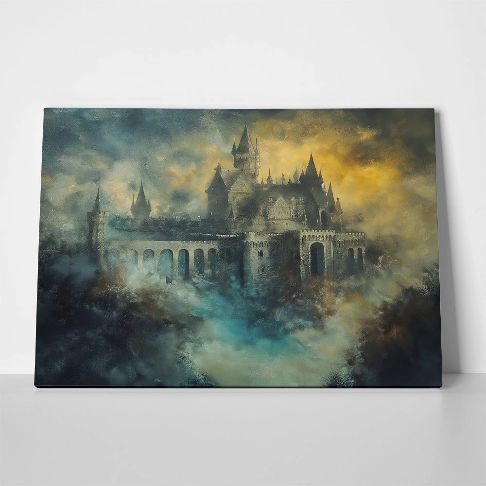 Πίνακας σε Καμβά VINTAGE AUTUMN HALLOWEEN DARK CASTLE 6
