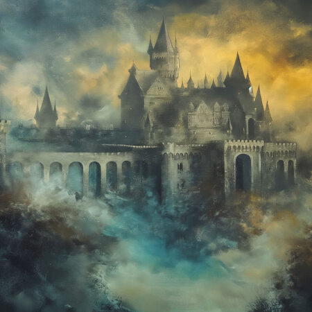 Πίνακας σε Καμβά VINTAGE AUTUMN HALLOWEEN DARK CASTLE 6 -  Sticky 5