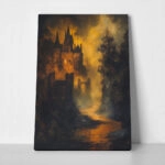 Πίνακας σε Καμβά VINTAGE AUTUMN HALLOWEEN DARK CASTLE 8