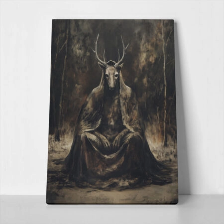 Πίνακας σε Καμβά VINTAGE AUTUMN HALLOWEEN DARK WITCH 2