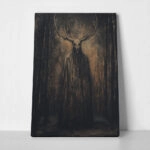 Πίνακας σε Καμβά VINTAGE AUTUMN HALLOWEEN DARK WITCH 4