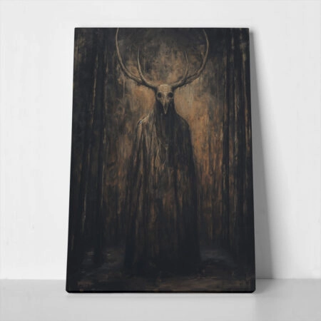 Πίνακας σε Καμβά VINTAGE AUTUMN HALLOWEEN DARK WITCH 4 - 
