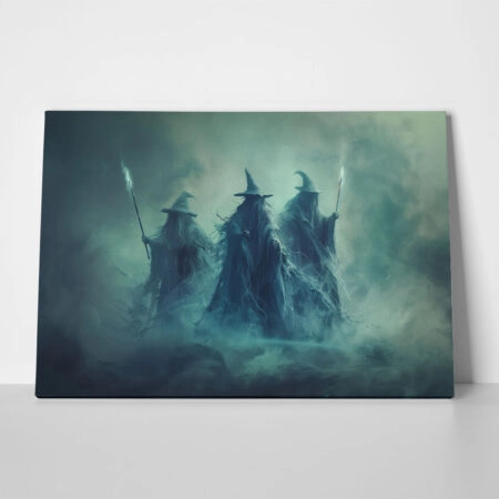 Πίνακας σε Καμβά VINTAGE AUTUMN HALLOWEEN DARK WITCHES 2 - 