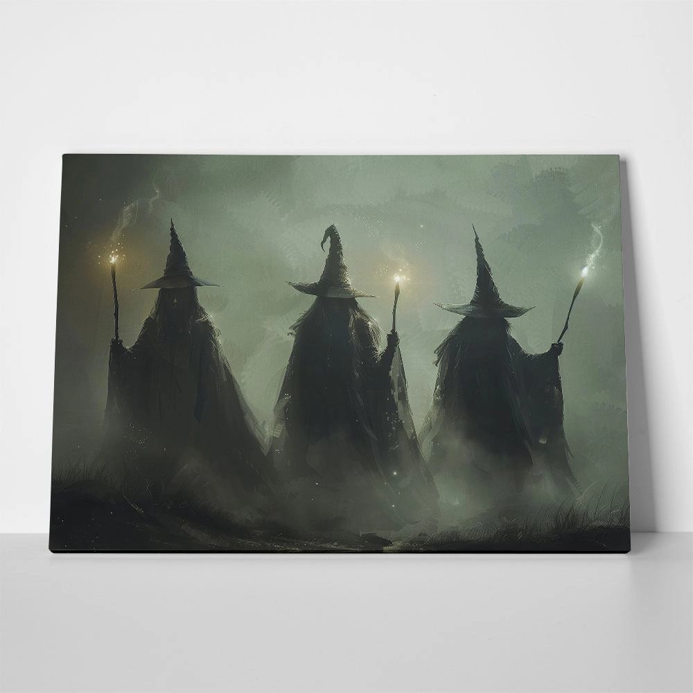 Πίνακας σε Καμβά VINTAGE AUTUMN HALLOWEEN DARK WITCHES