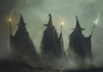 Πίνακας σε Καμβά VINTAGE AUTUMN HALLOWEEN DARK WITCHES