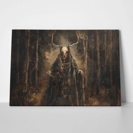 Πίνακας σε Καμβά VINTAGE AUTUMN HALLOWEEN DARK WITCH - 