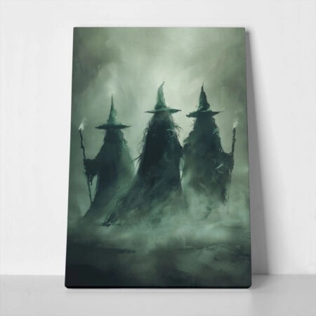 Πίνακας σε Καμβά VINTAGE AUTUMN HALLOWEEN DARK WIZARDS - 
