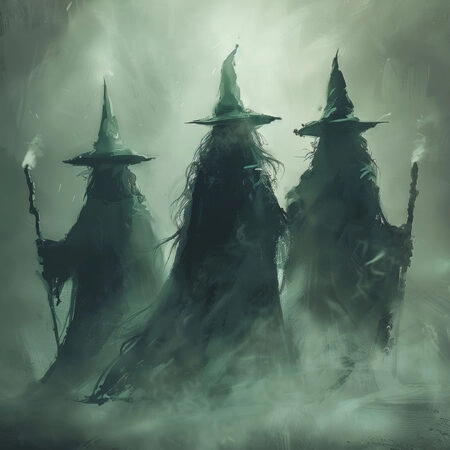 Πίνακας σε Καμβά VINTAGE AUTUMN HALLOWEEN DARK WIZARDS -  Sticky 5