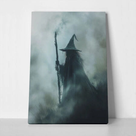 Πίνακας σε Καμβά VINTAGE AUTUMN HALLOWEEN DARK WIZARD - 