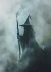 Πίνακας σε Καμβά VINTAGE AUTUMN HALLOWEEN DARK WIZARD