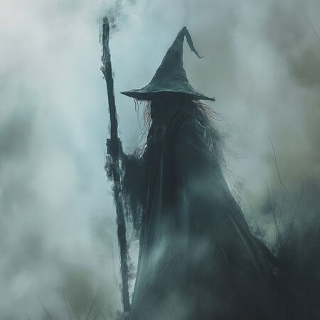 Πίνακας σε Καμβά VINTAGE AUTUMN HALLOWEEN DARK WIZARD -  Sticky 5