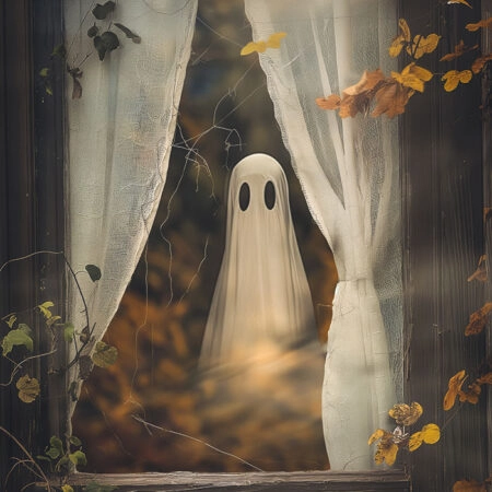 Πίνακας σε Καμβά VINTAGE AUTUMN HALLOWEEN GHOST 7 -  Sticky 5