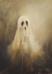 Πίνακας σε Καμβά VINTAGE AUTUMN HALLOWEEN GHOST 8