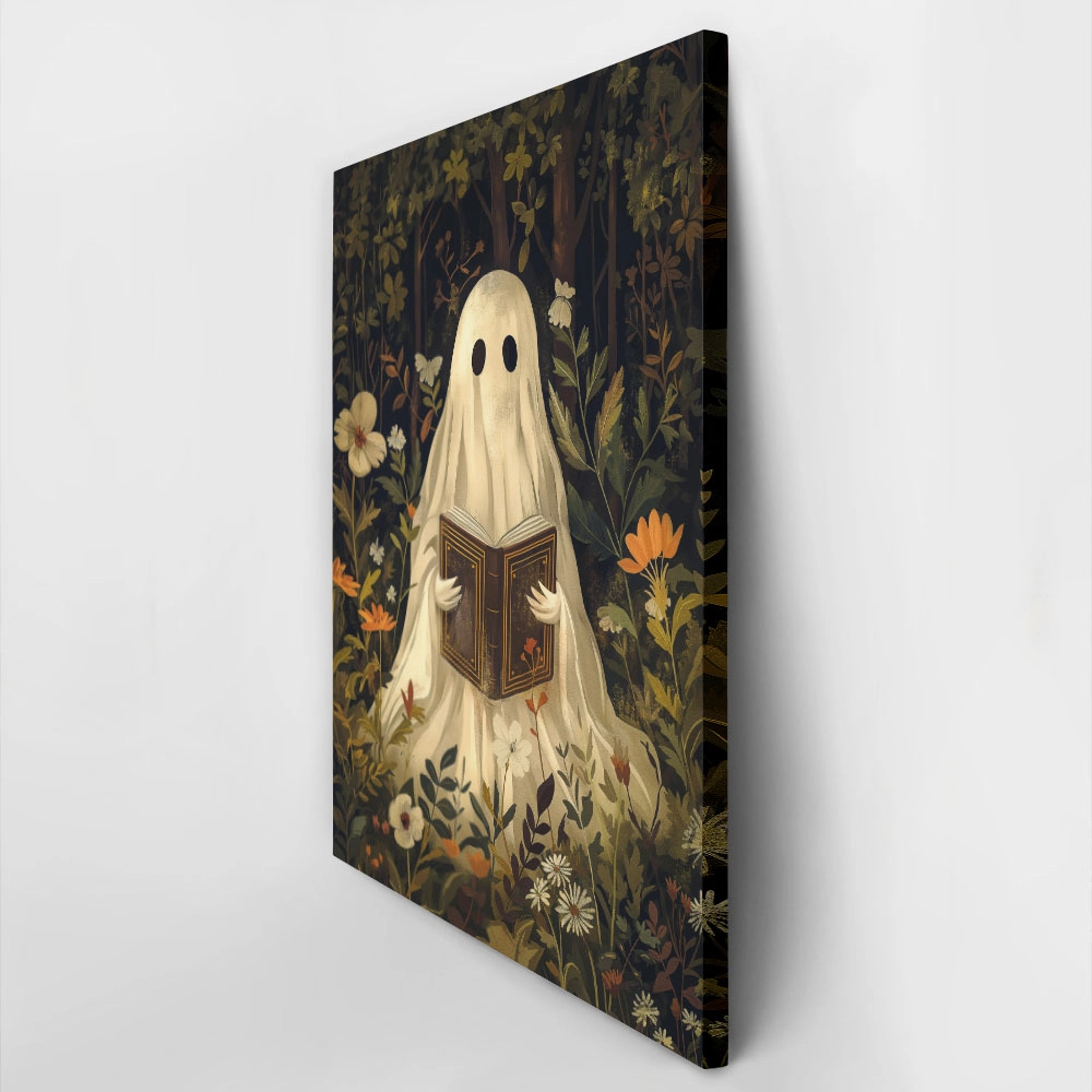 Πίνακας σε Καμβά VINTAGE AUTUMN HALLOWEEN GHOST READING