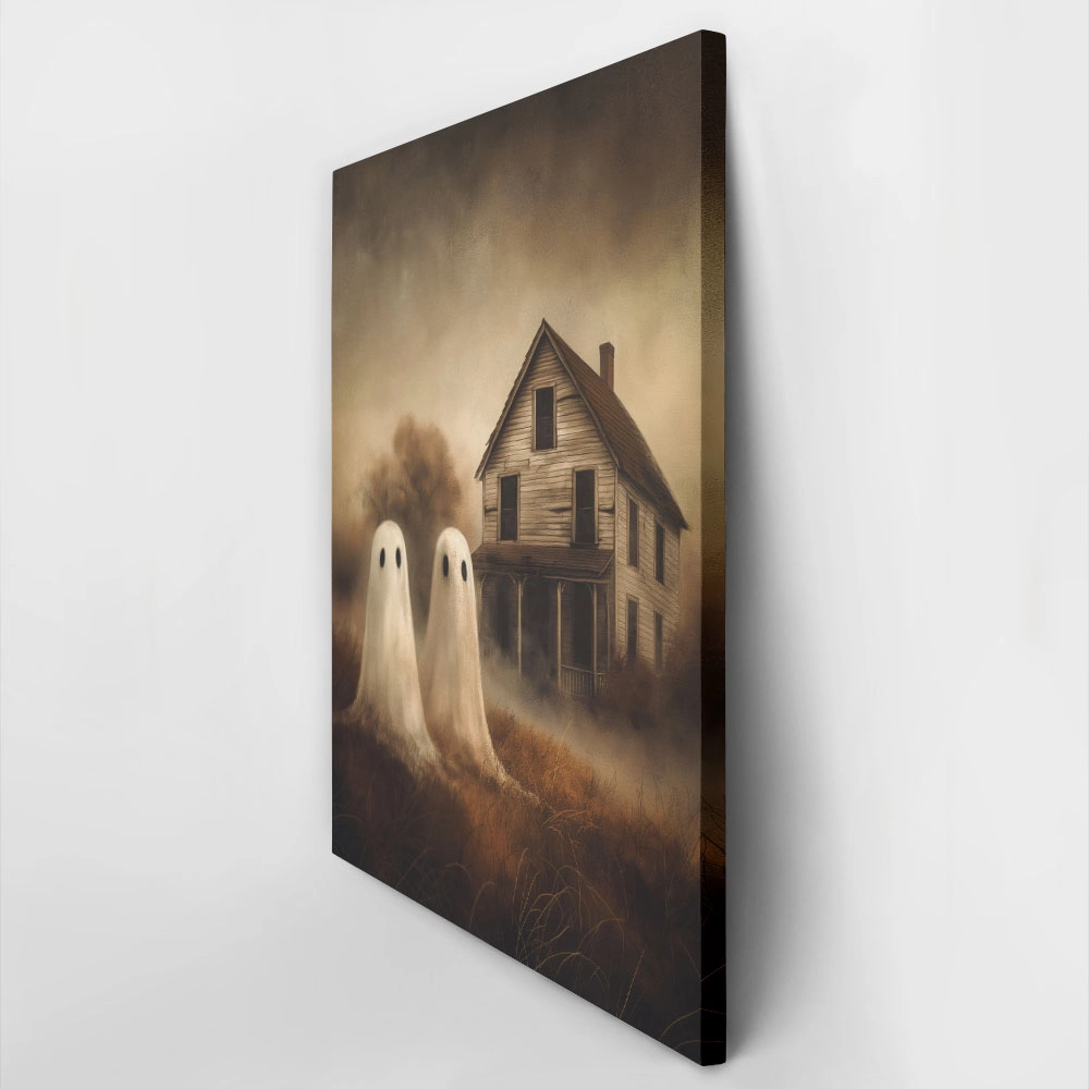 Πίνακας σε Καμβά VINTAGE AUTUMN HALLOWEEN GHOSTS OUTSIDE 5