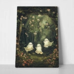 Πίνακας σε Καμβά VINTAGE AUTUMN HALLOWEEN GHOSTS OUTSIDE 6