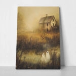 Πίνακας σε Καμβά VINTAGE AUTUMN HALLOWEEN GHOSTS OUTSIDE 8