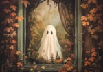 Πίνακας σε Καμβά VINTAGE AUTUMN HALLOWEEN GHOST