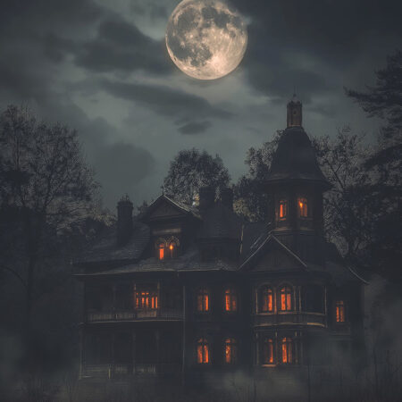 Πίνακας σε Καμβά VINTAGE AUTUMN HALLOWEEN HAUNTED HOUSE -  Sticky 5