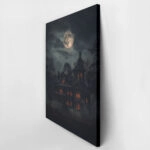 Πίνακας σε Καμβά VINTAGE AUTUMN HALLOWEEN HAUNTED HOUSE