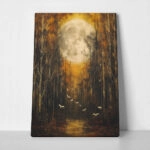 Πίνακας σε Καμβά VINTAGE AUTUMN HALLOWEEN MOON