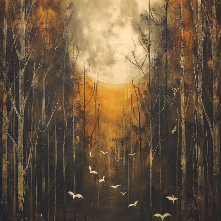 Πίνακας σε Καμβά VINTAGE AUTUMN HALLOWEEN MOON -  Sticky 5