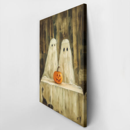 Πίνακας σε Καμβά VINTAGE AUTUMN HALLOWEEN PUMPIK GHOSTS -  Sticky 2