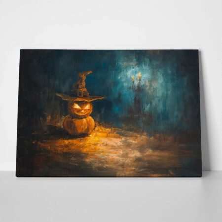 Πίνακας σε Καμβά VINTAGE AUTUMN HALLOWEEN PUMPKIN HAT 2 - 