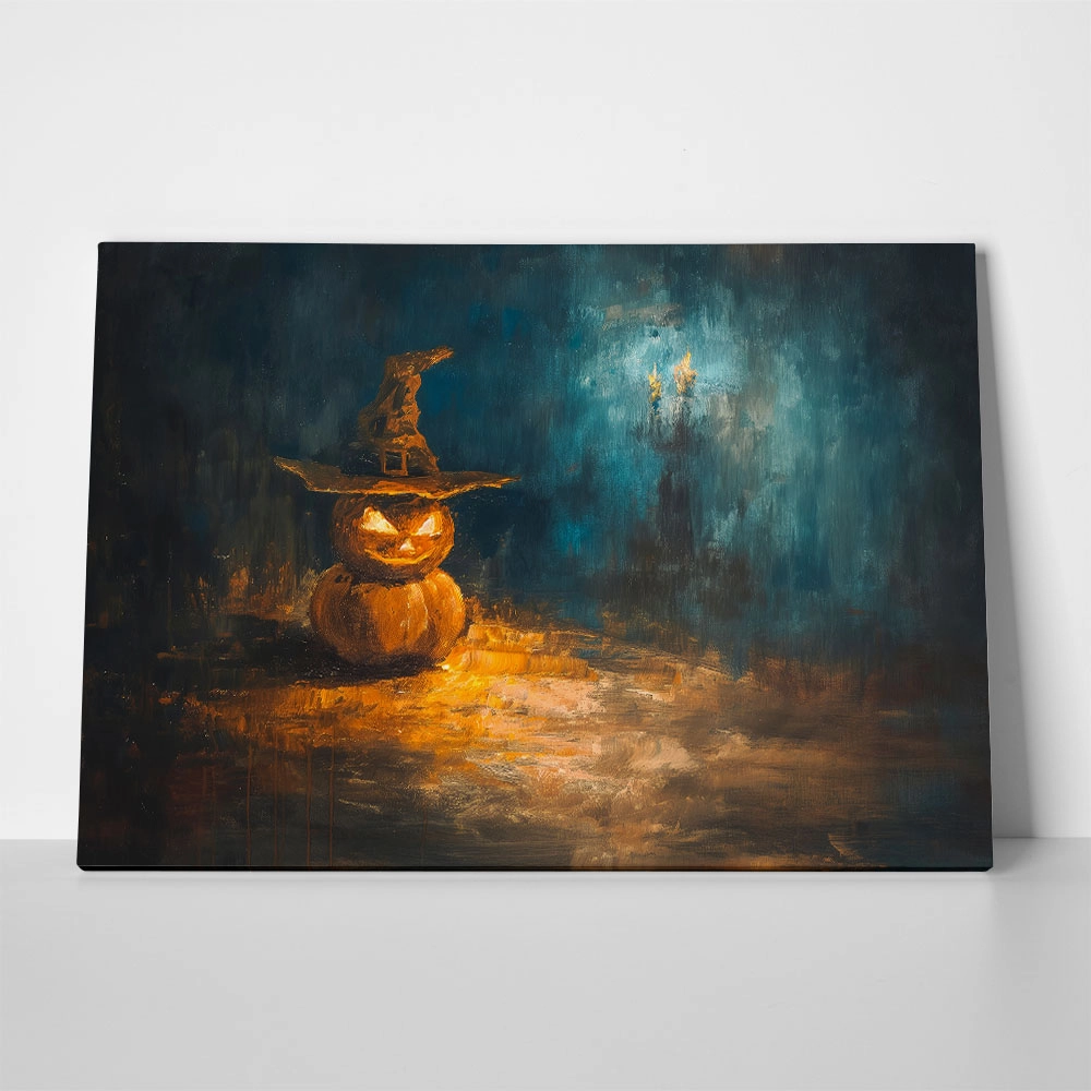 Πίνακας σε Καμβά VINTAGE AUTUMN HALLOWEEN PUMPKIN HAT 2