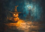 Πίνακας σε Καμβά VINTAGE AUTUMN HALLOWEEN PUMPKIN HAT 2