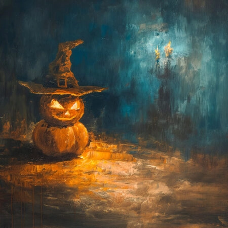 Πίνακας σε Καμβά VINTAGE AUTUMN HALLOWEEN PUMPKIN HAT 2 -  Sticky 5