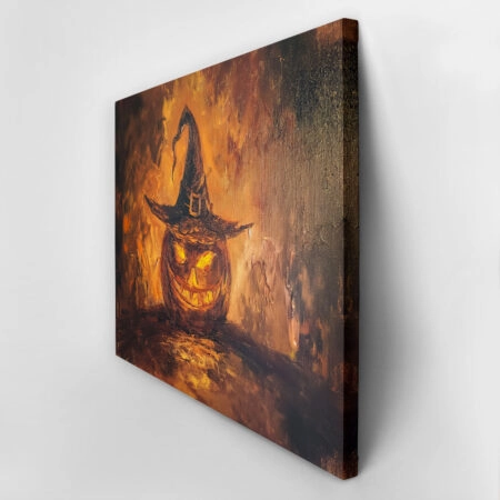 Πίνακας σε Καμβά VINTAGE AUTUMN HALLOWEEN PUMPKIN HAT 3 -  Sticky 2