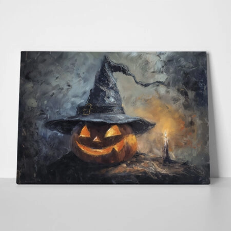 Πίνακας σε Καμβά VINTAGE AUTUMN HALLOWEEN PUMPKIN HAT 4 - 