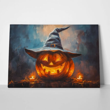 Πίνακας σε Καμβά VINTAGE AUTUMN HALLOWEEN PUMPKIN HAT 5 - 