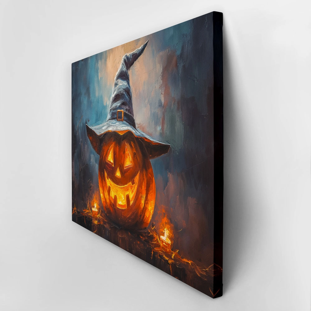 Πίνακας σε Καμβά VINTAGE AUTUMN HALLOWEEN PUMPKIN HAT 5