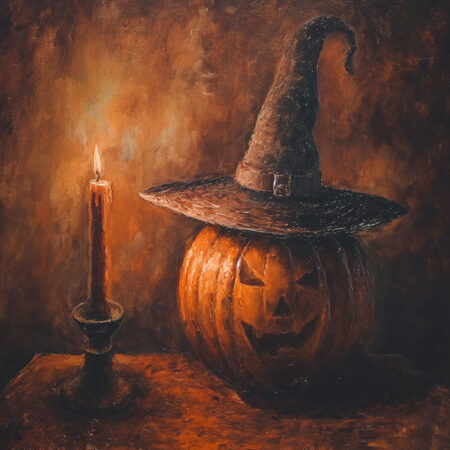 Πίνακας σε Καμβά VINTAGE AUTUMN HALLOWEEN PUMPKIN HAT 7 -  Sticky 5