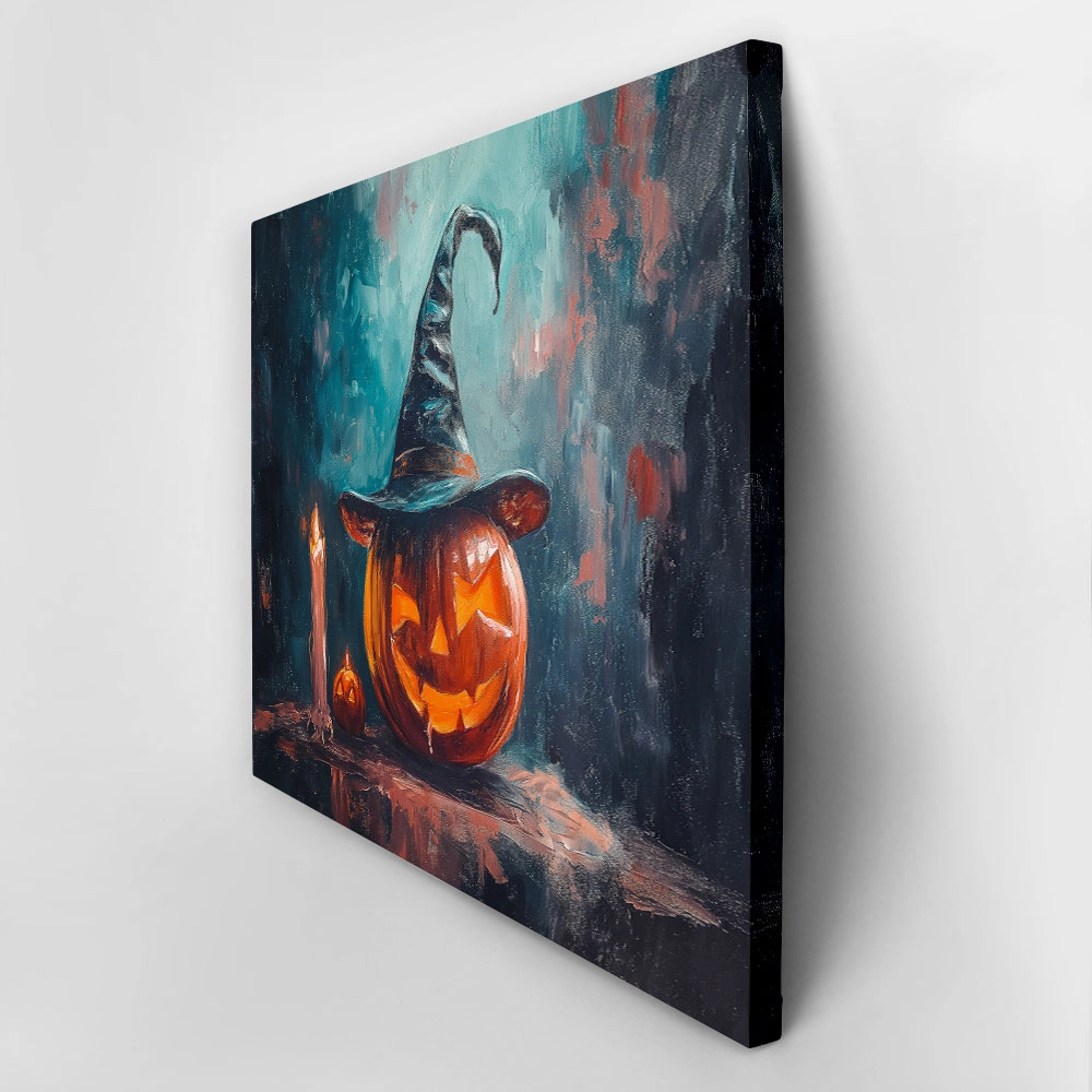 Πίνακας σε Καμβά VINTAGE AUTUMN HALLOWEEN PUMPKIN HAT