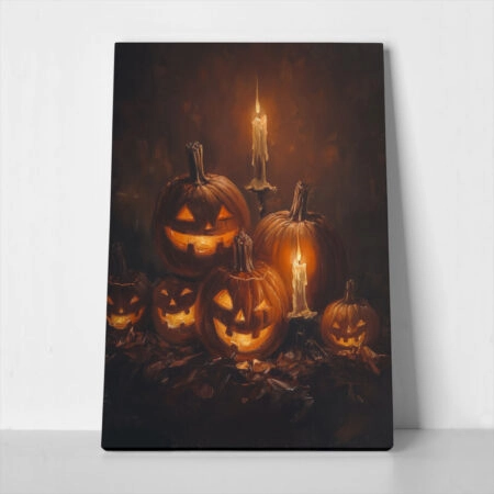 Πίνακας σε Καμβά VINTAGE AUTUMN HALLOWEEN PUMPKINS 10 - 