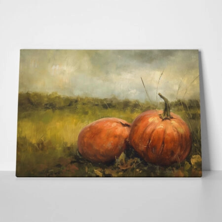 Πίνακας σε Καμβά VINTAGE AUTUMN HALLOWEEN PUMPKINS 4 - 