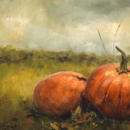 Πίνακας σε Καμβά VINTAGE AUTUMN HALLOWEEN PUMPKINS 4 -  Sticky 5