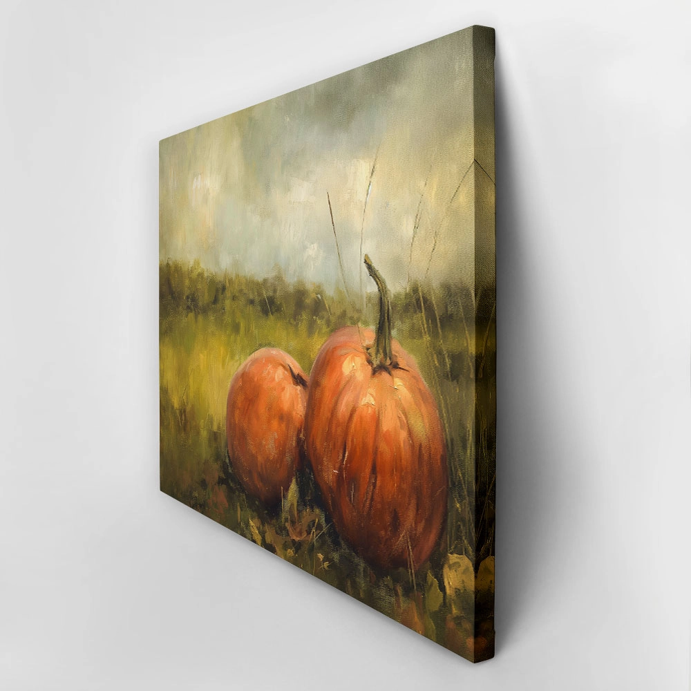 Πίνακας σε Καμβά VINTAGE AUTUMN HALLOWEEN PUMPKINS 4