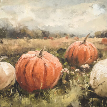 Πίνακας σε Καμβά VINTAGE AUTUMN HALLOWEEN PUMPKINS 5 -  Sticky 5